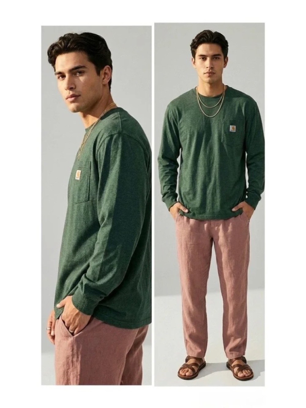 Carhartt Green Long Sleeve Pocket Tee